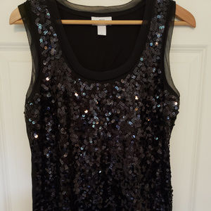 Loft Black Sequin Tank